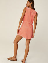 pink mini terry fabric dress.